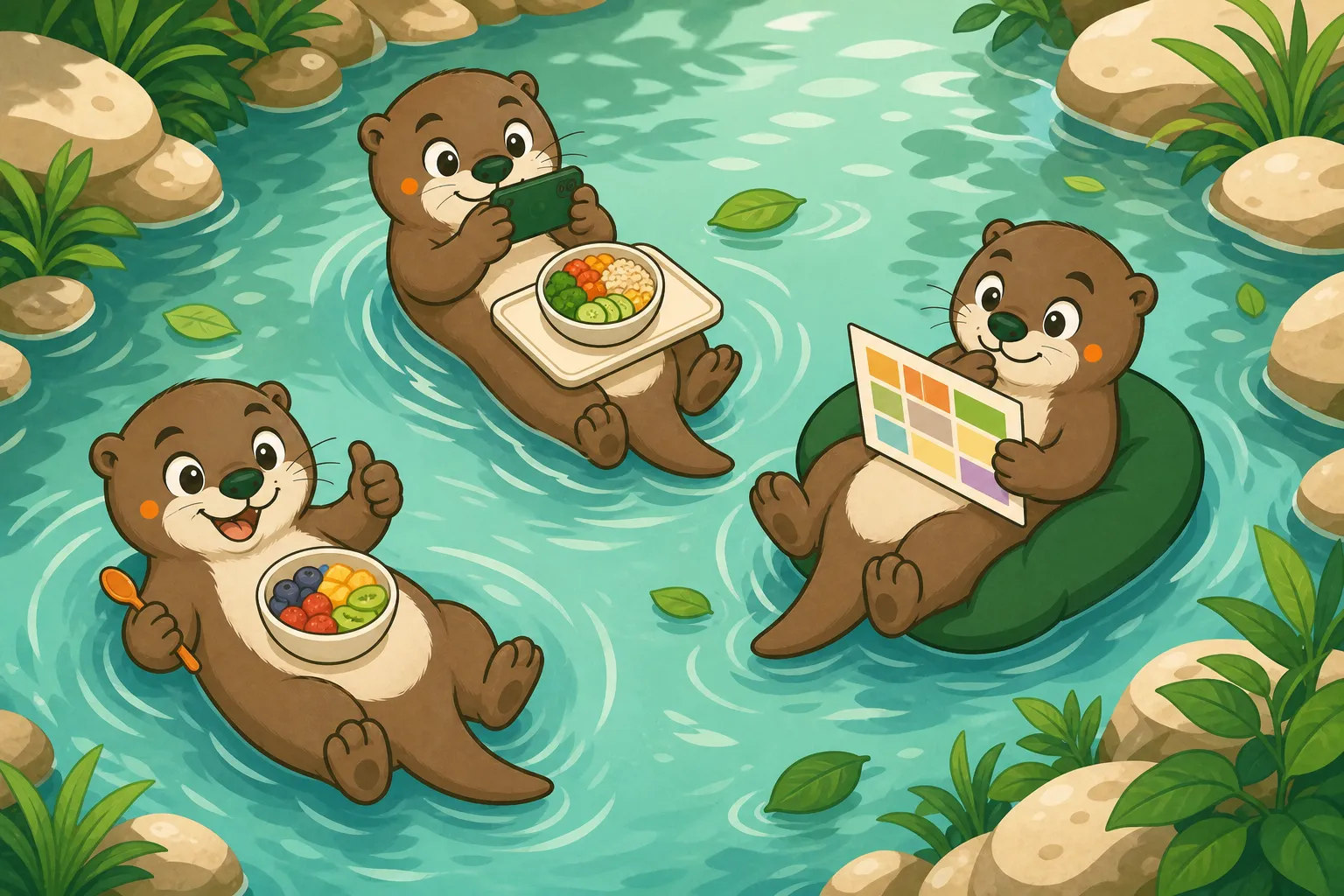 Ollie the otter logging meals